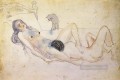 猫とオーラルセックスをする男女 1902年キュビズム パブロ・ピカソ